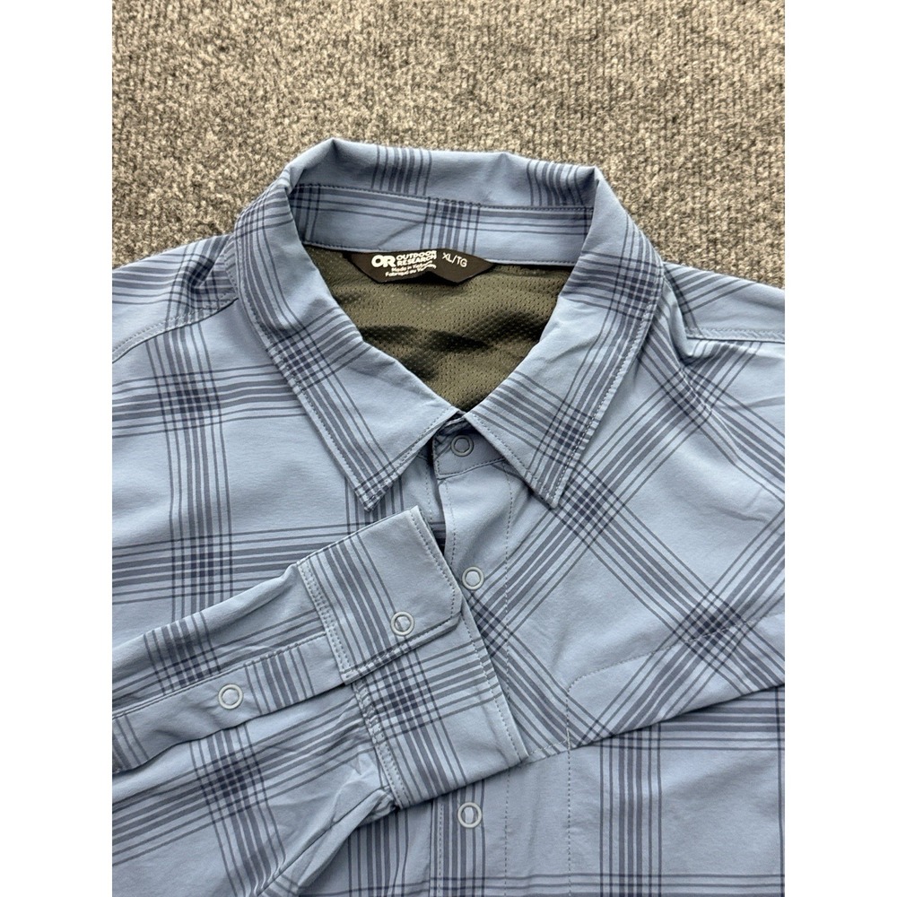 Outdoor Research Blue Plaid Men's Button-Down Shirt